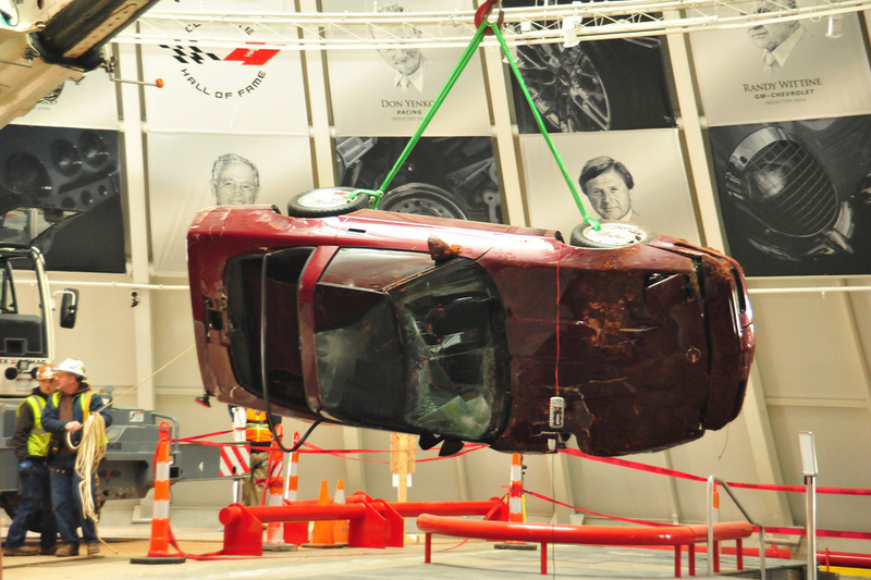 Illustration for article titled Check Out These Amazing Photos From The Corvette Sinkhole Recovery